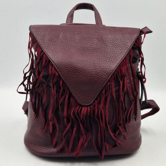 Дамска раница от еко к. с ресни – бохо стил, различни цветове - НОВИ