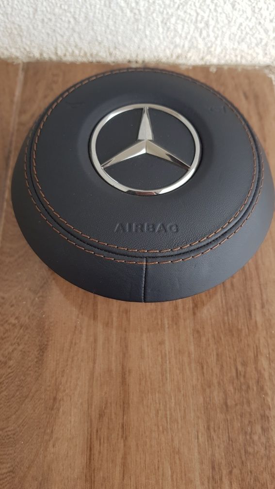 Mercedes Maybach Мерцедес кожен капак за Airbag Волан  ербег