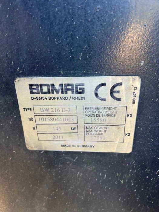 Cilindru compactor BOMAG 17,5 to , an 2011