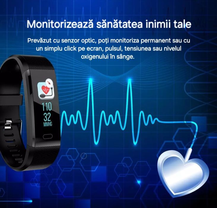 Ceas Smart Puls/Tensiune/Calorii/Distanțe. Apeluri/Mesaje/Notificări.