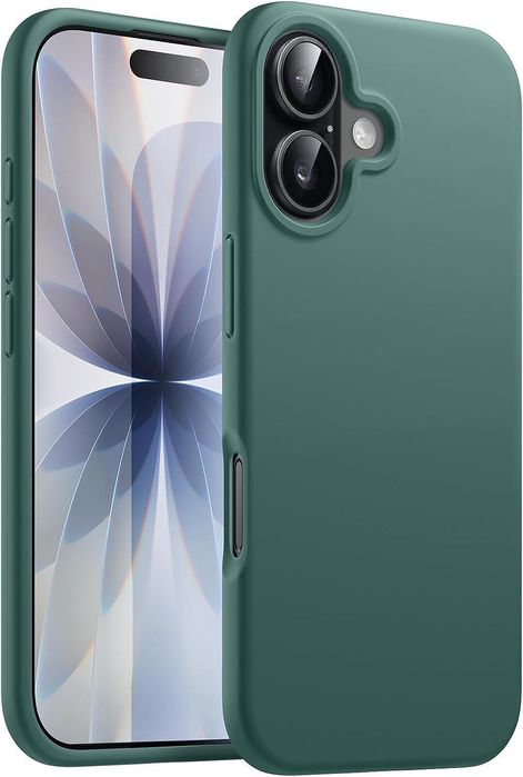 Матов силиконов кейс за apple iphone 17 - тъмно зелен