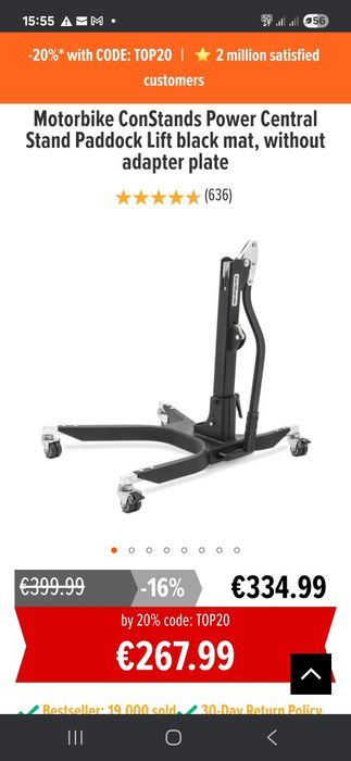 Cric central motocicleta