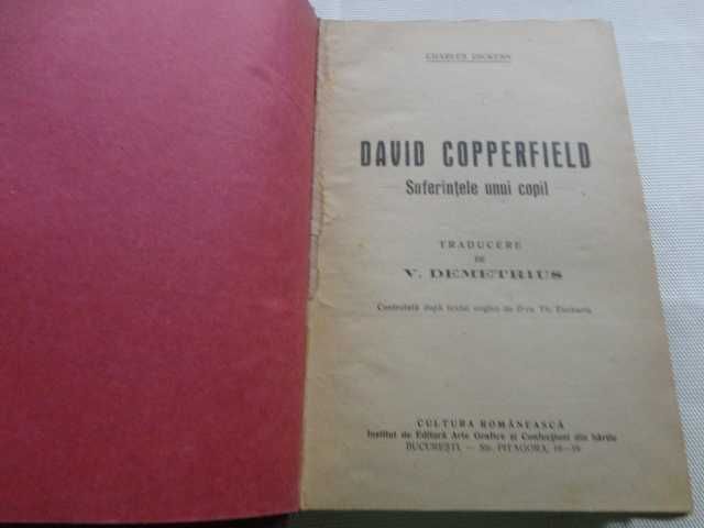 David Copperfield-Charles Dickens ( editie interbelica )