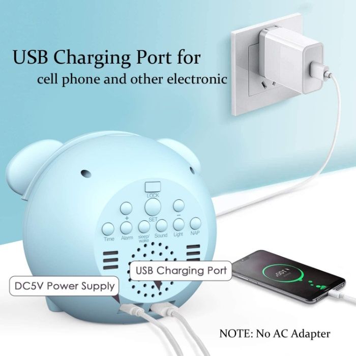 Ceas ptr camera copilului cu lumina color,termometru si alarma