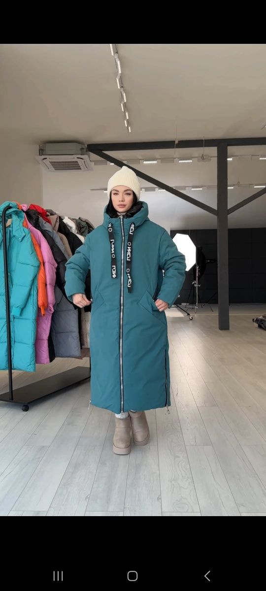 Женская зимняя удлиненная куртка-пальто, новая. 56 рр