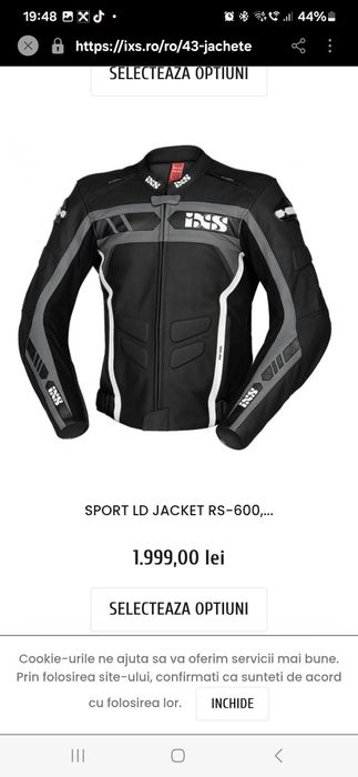 Costum moto nou din piele IXS 54 L