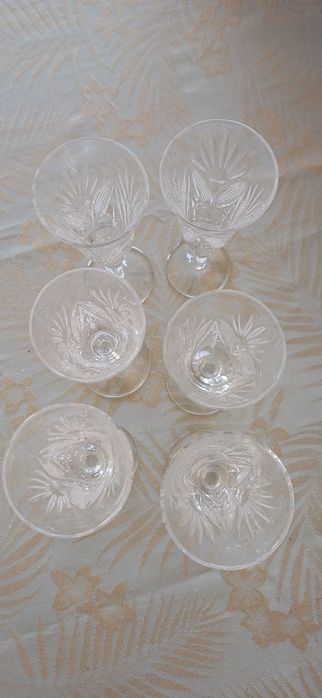 Lot vintage pahare cristal cristalin 18 bucati 3 seturi + cadou