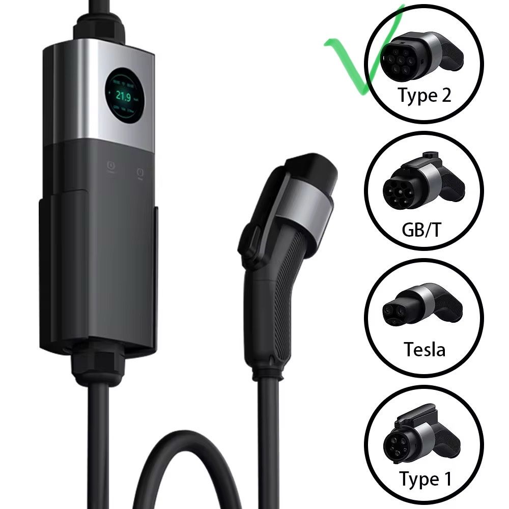 7KW Электромобиль зарядка қурилмаси (AC Charger) — Type 2