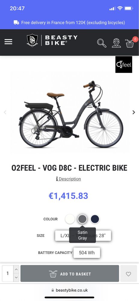 Bicicleta electrica O2 feel