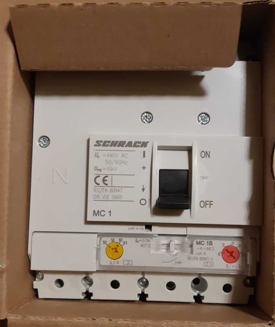 Întreruptor Schrack compact tip A 4p 63A 25kA. MC1B-4-A63