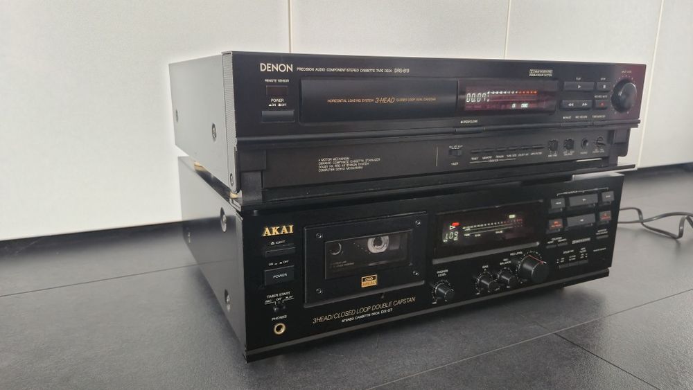 Casetofon deck Denon DRS-810 si Akai DX-57  3capete
