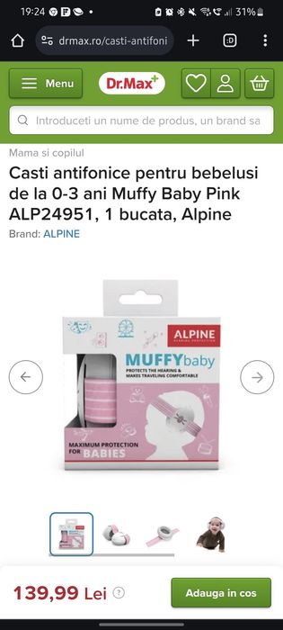 Casti antifonice bebelusi ALPINE