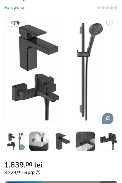 Hansgrohe Set baterii lavoar, cada si set de dus