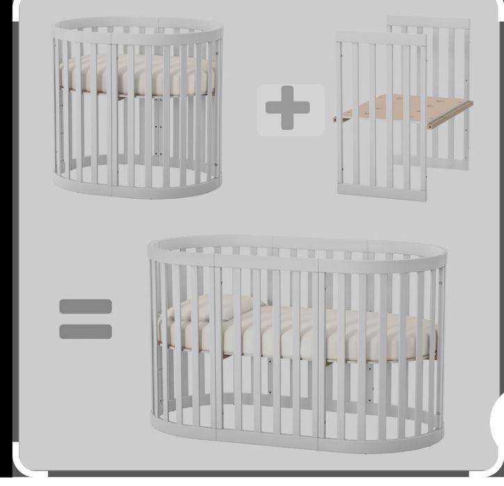 Трансформиращо се легло от бук Рим БЯЛО + Матраци