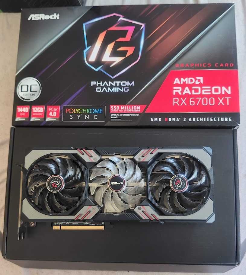 Видеокарта ASRock RX 6700 XT Phantom Gaming