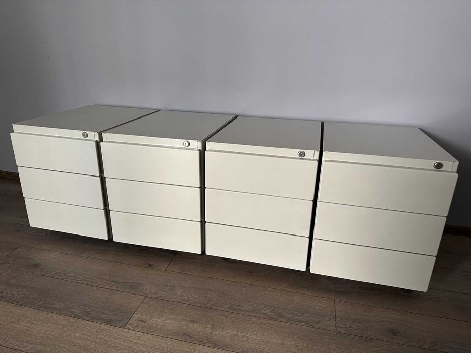 dulap mobil cu roti rollbox integral metal 3 sertare Steelcase durabil