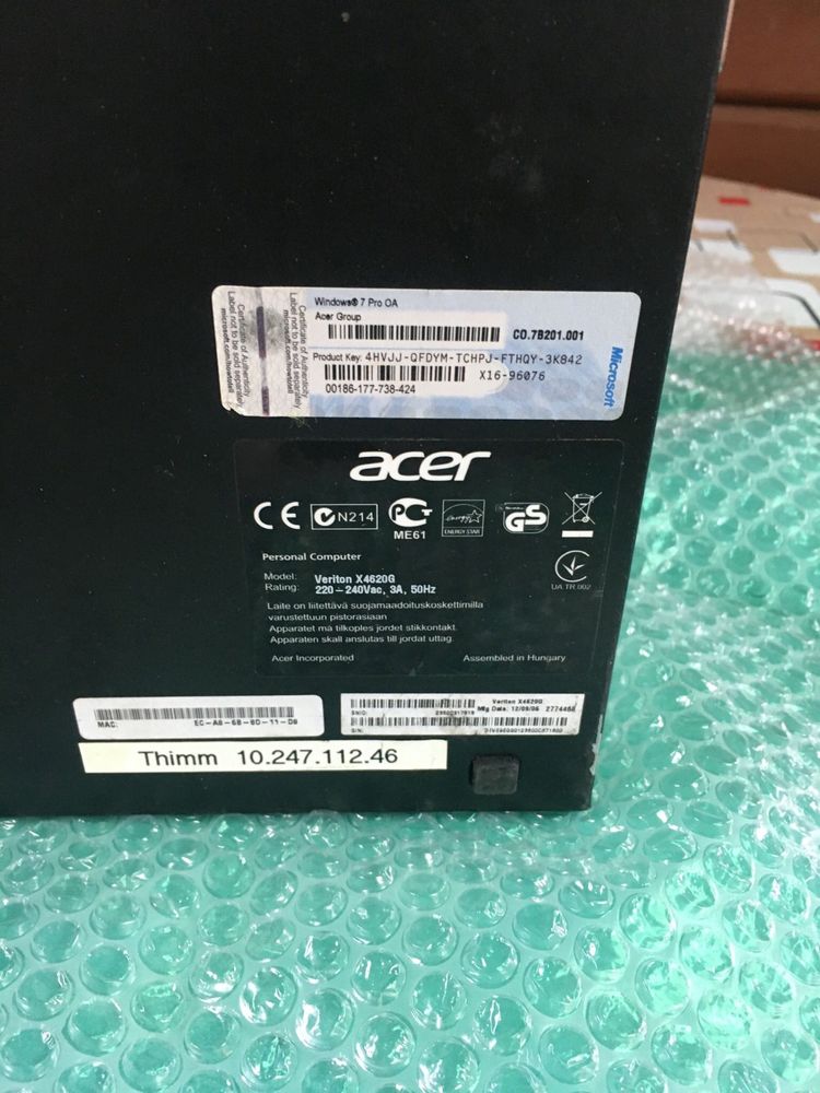 Pc Acer I5 4 gb rami