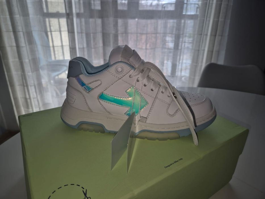 Sneakers OFF-WHITE noi, piele, marimea 37
