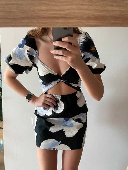 Rochie scurtă din in H&M, mărimea S