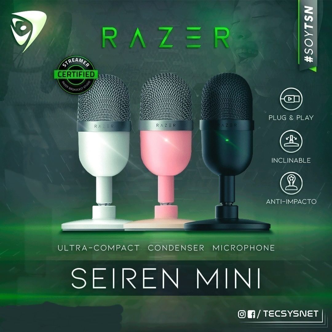 СКИДКА! RAZER Seiren Mini Mercury  Кондесаторный Микрофон USB