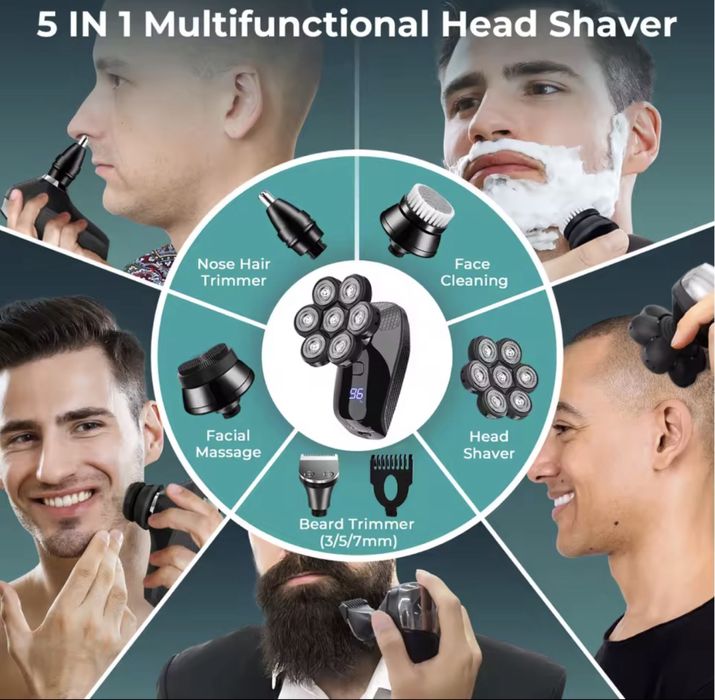 Kensen 5 în 1 aparat de ras electric IPX6 pentru bărbați