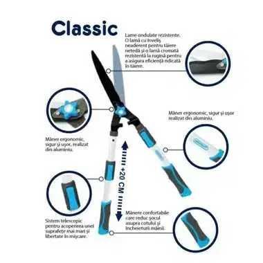 Foarfecă de grădinărit telescopică cu lamă ondulată Premium AquaCraft