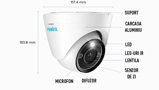 Camera de supraveghere PoE, Reolink RLC 1224A, rezolutie 12MP
