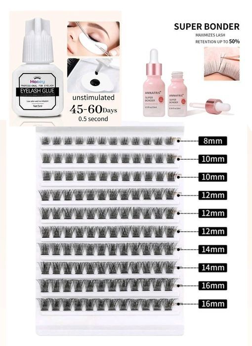 Kit extensii gene fir cu fir/magnetice/paletă machiaj,bronzer,ștampilă