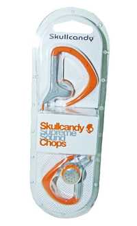 Căști Skullcandy Supreme Sound Chops Active Grip în gri/portocaliu.