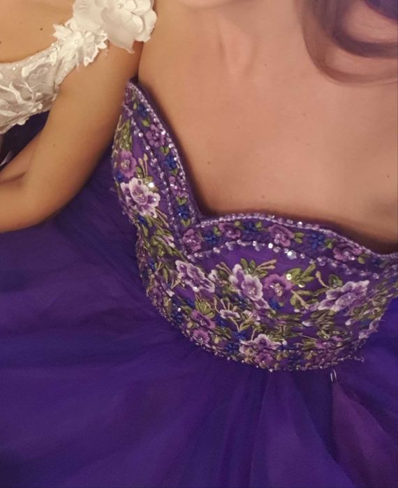 Rochie de ocazie MORI LEE mov cu corset