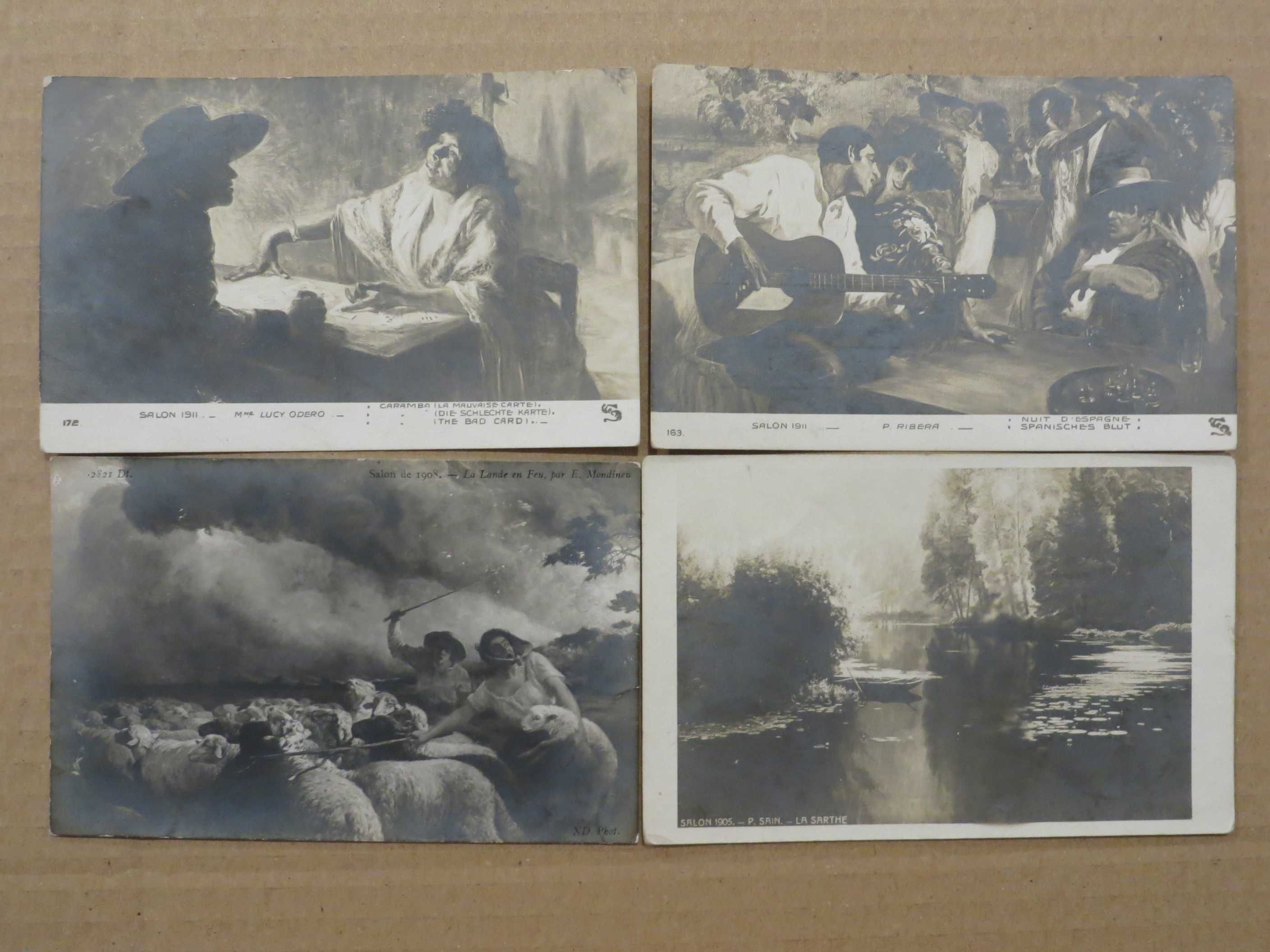 36 de carti postale ilustrate reproduceri picturi 1910-1911