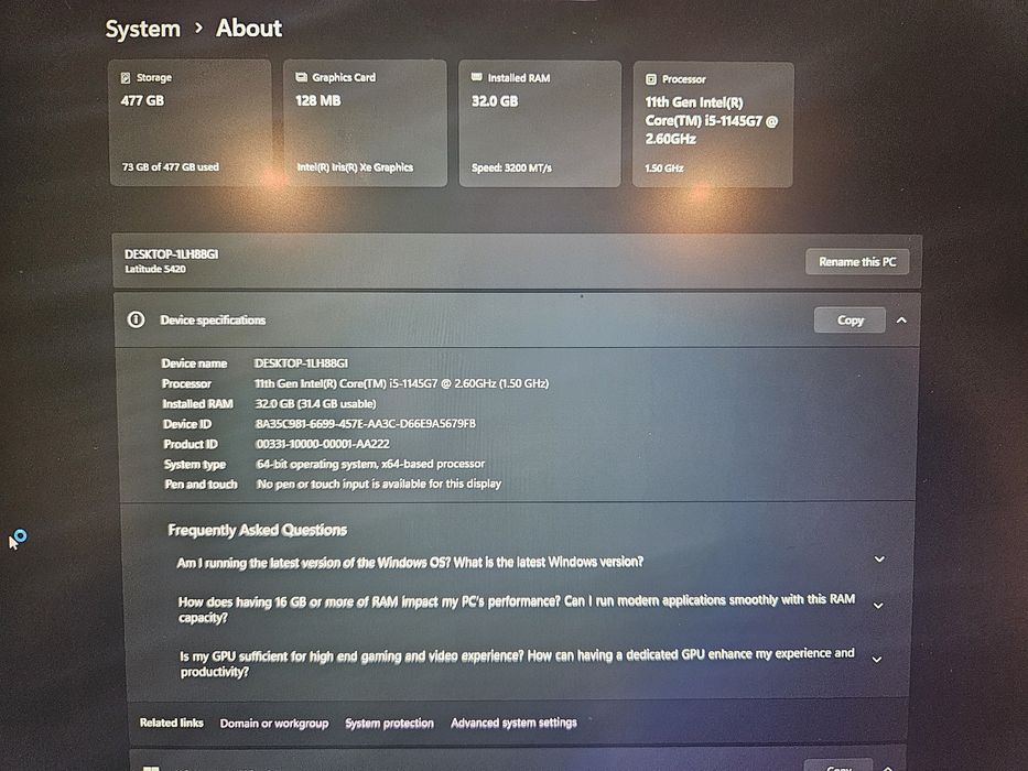 Vand Dell Latitude 5420