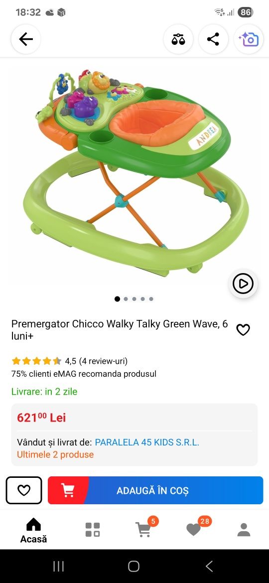Premergator bebelusi Chicco Walky Talky