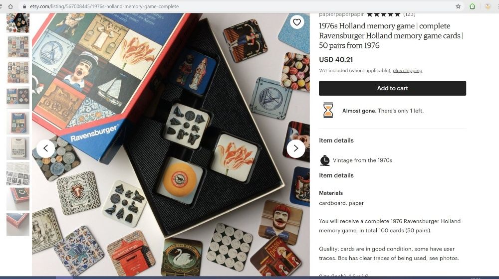 Игра Holland memory колекционерска