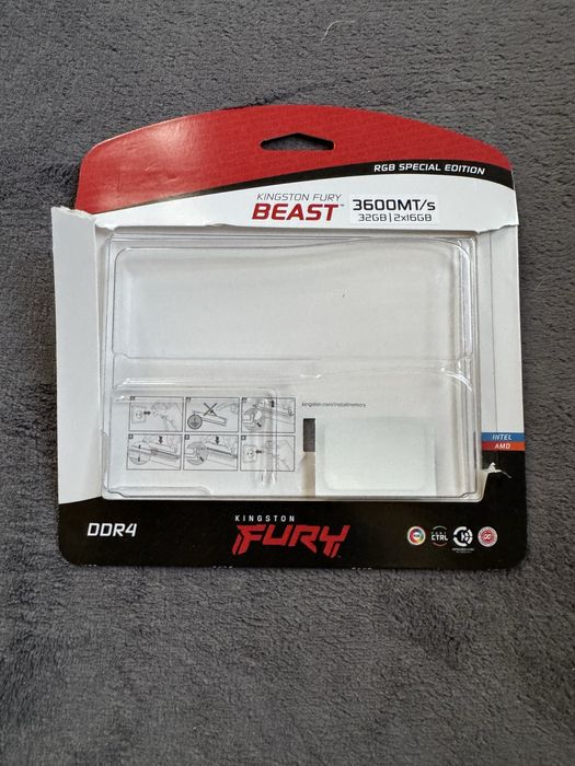 Ram памети Kingston Fury Beast бели RGB 2x16gb DDR4