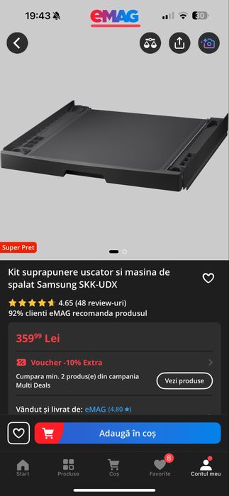 Vând uscator rufe Samsung DV90DG52AOABLE,