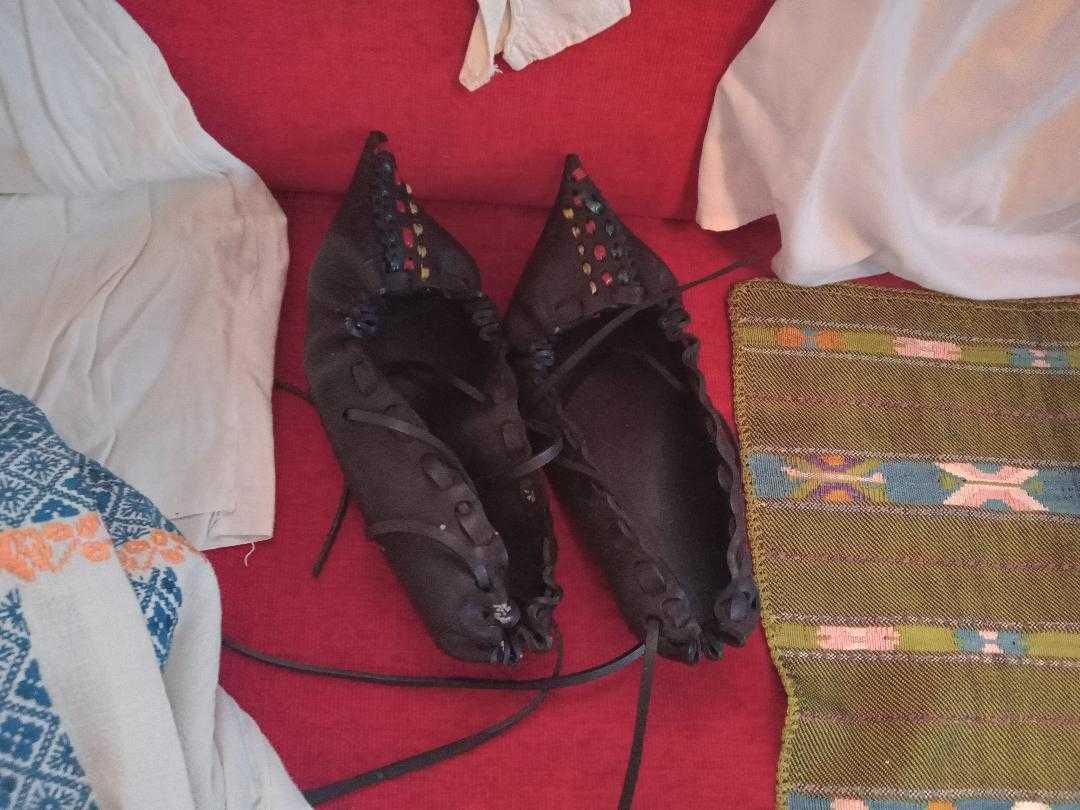 2 fote verzi, opinci fetita si stergar cusut manual