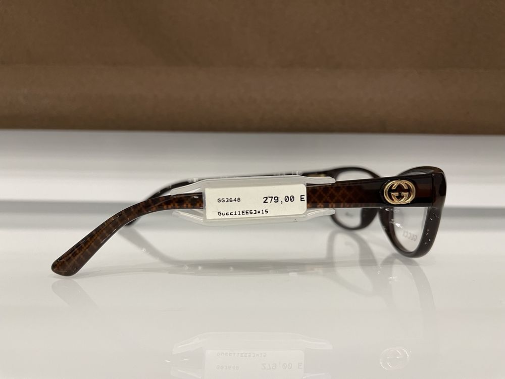 Rame ochelari GUCCI, noi, cat eye/pisicuta, 53/15/140, originali, maro