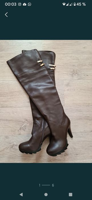 Ботфорты новые натуральная кожа демисезонные