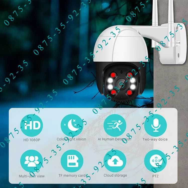 iCSee 8MP Куполна PTZ IP CAMERA WiFi Външна ВОДОУСТОЙЧИВА камера Wi-Fi
