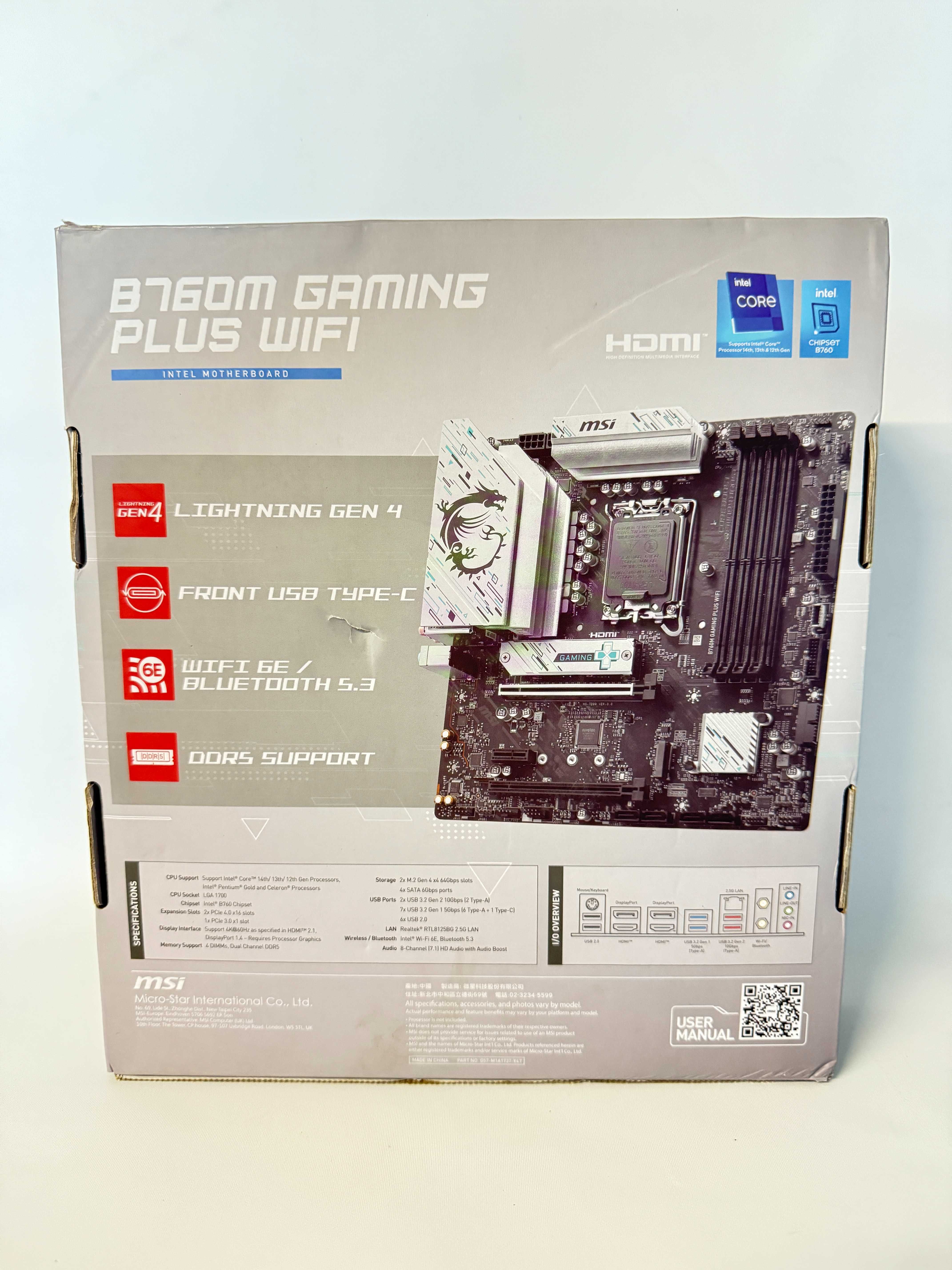 MSI B760M Gaming Plus WIFI  14/13/12th Gen CPU Ready DDR5 support