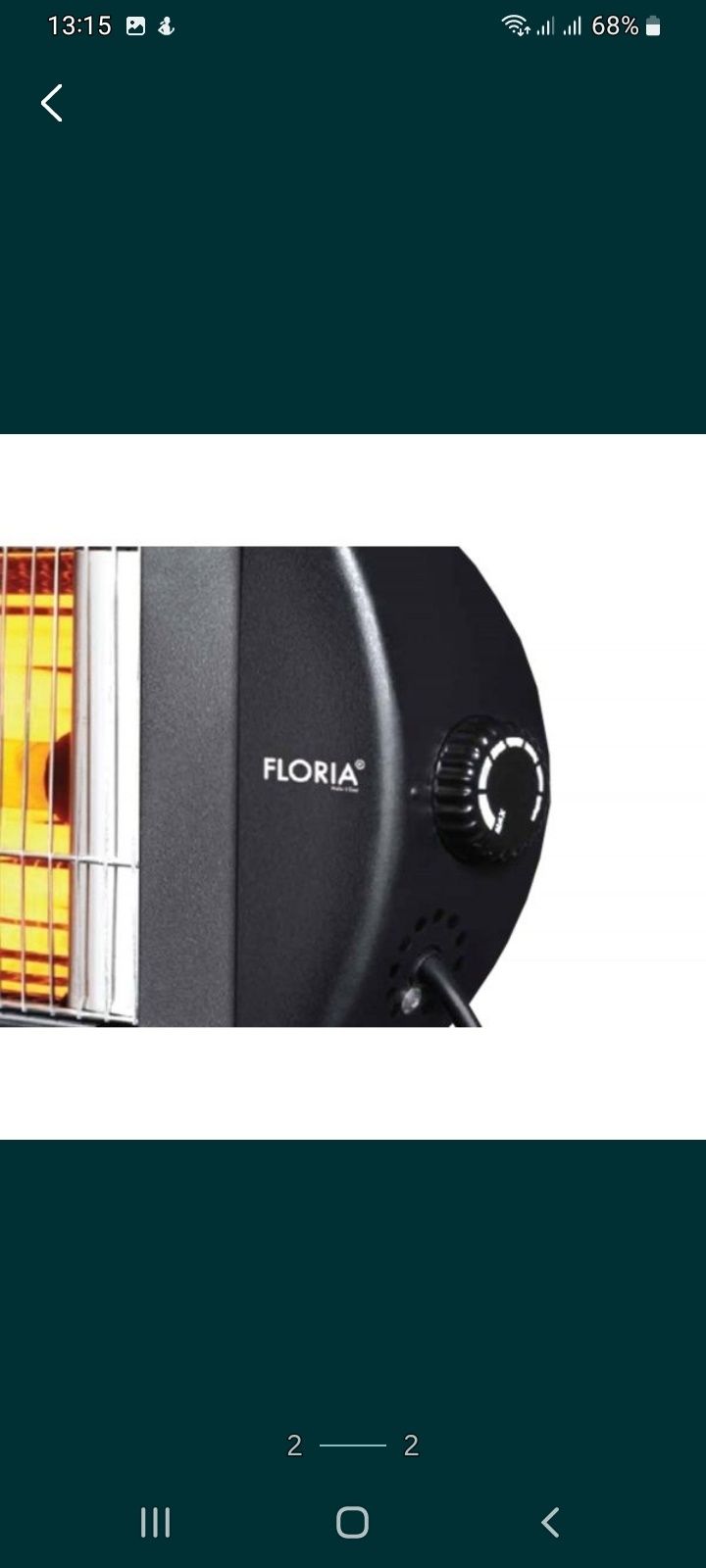 Incalzitor infrarosu Floria putere 2500W joc