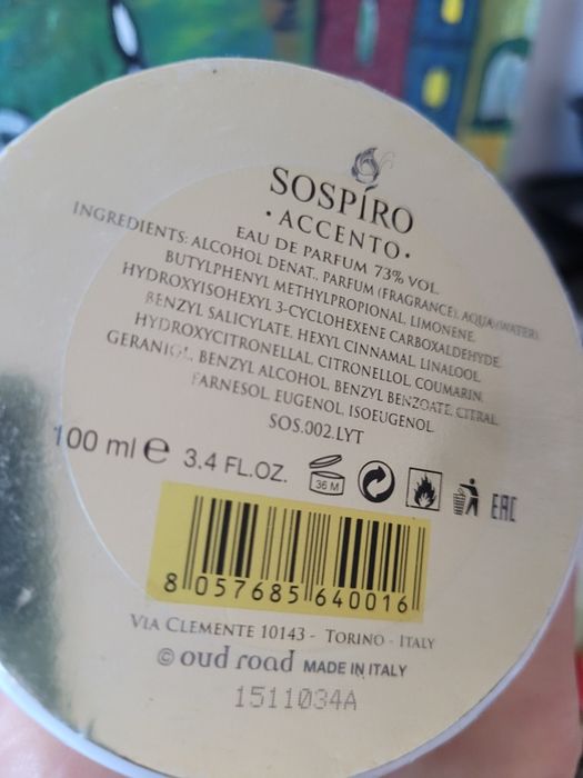 Parfum unisex  original Sospiro Accento