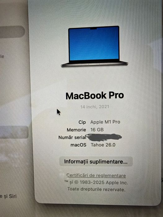 Vând MacBook Pro 14 inch, 2021 impecabil