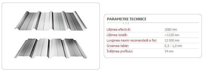 Tabla trapezoidala cutata pentru acoperis