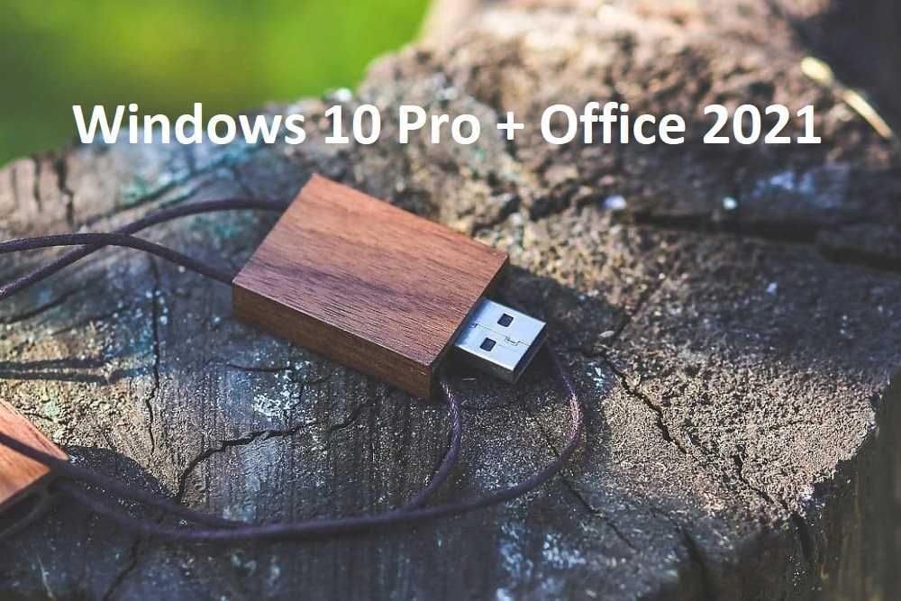 Stick USB bootabil Windows 10 Pro + Office 2021 cu licenta retail