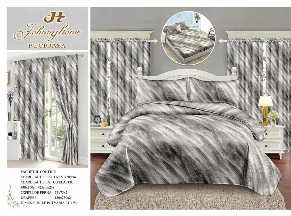 Seturi lenjerie de pat+draperie