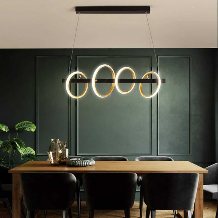 LED  ЛЕД лампа полилей с дистанционно управление, димируем, пръстени