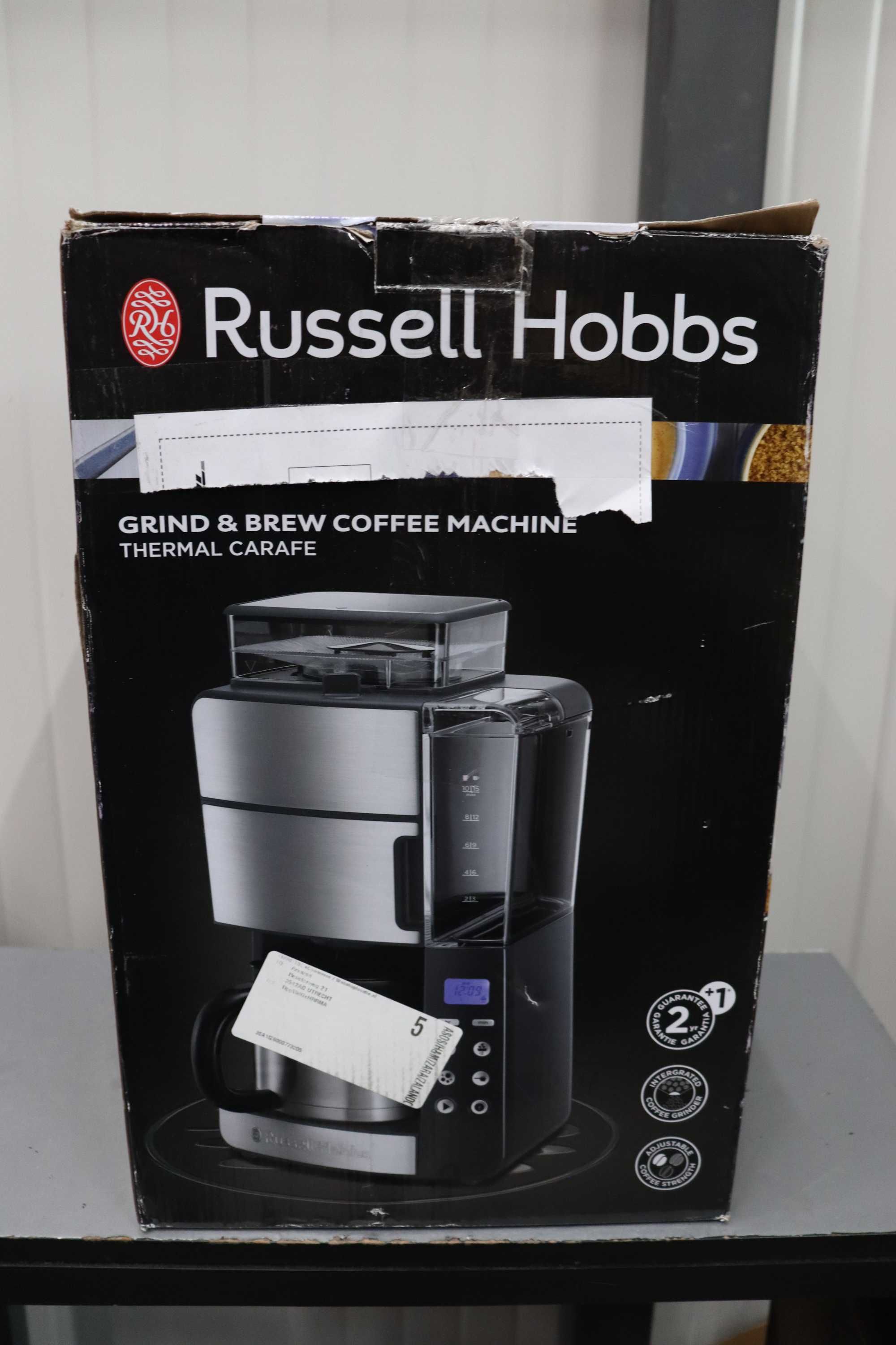 Кафемашина Russell Hobbs Grind & Brew с мелачка, 10 чаши,1000W