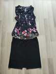 Fusta neagra de catifea+un top marime L/XL